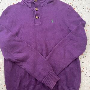 Ralph Lauren Purple Sweater with Ribbed Knit